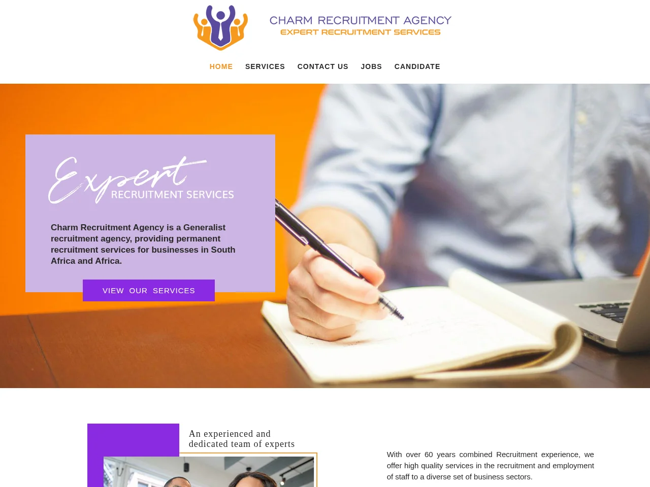 Charm Recruitment Agency screenshot Charm Recruitment Agency website screenshot