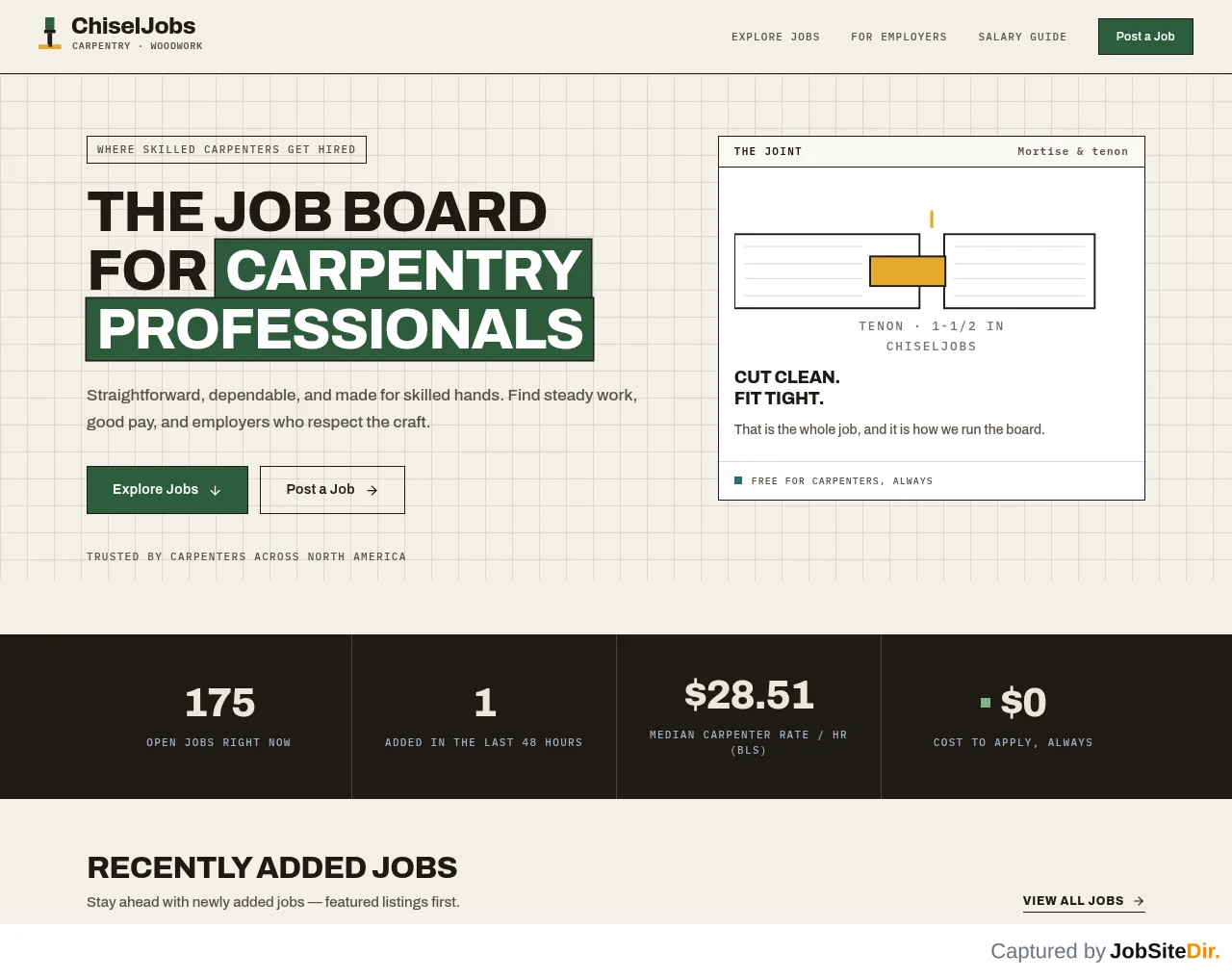 ChiselJobs screenshot ChiselJobs website screenshot