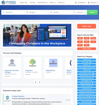 Christian Jobs Australia platform preview
