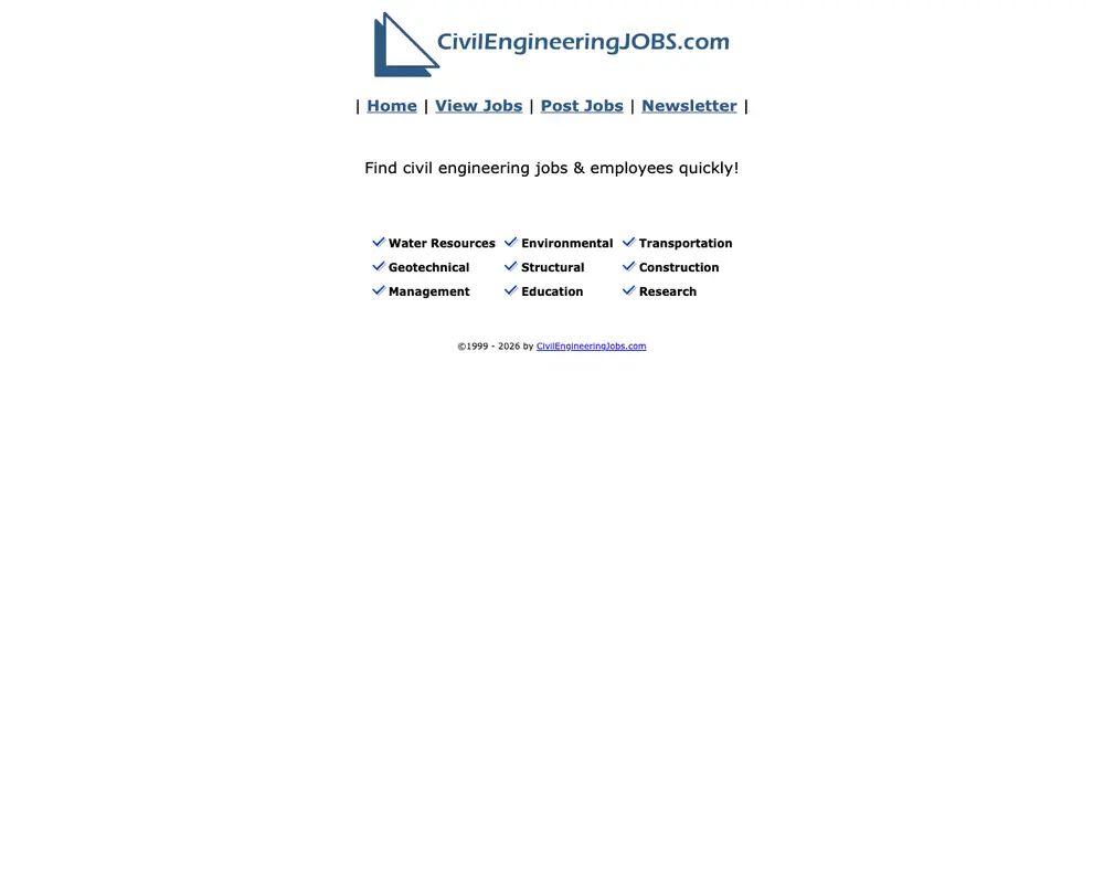 CivilEngineeringJobs.com job board platform screenshot showing job search interface