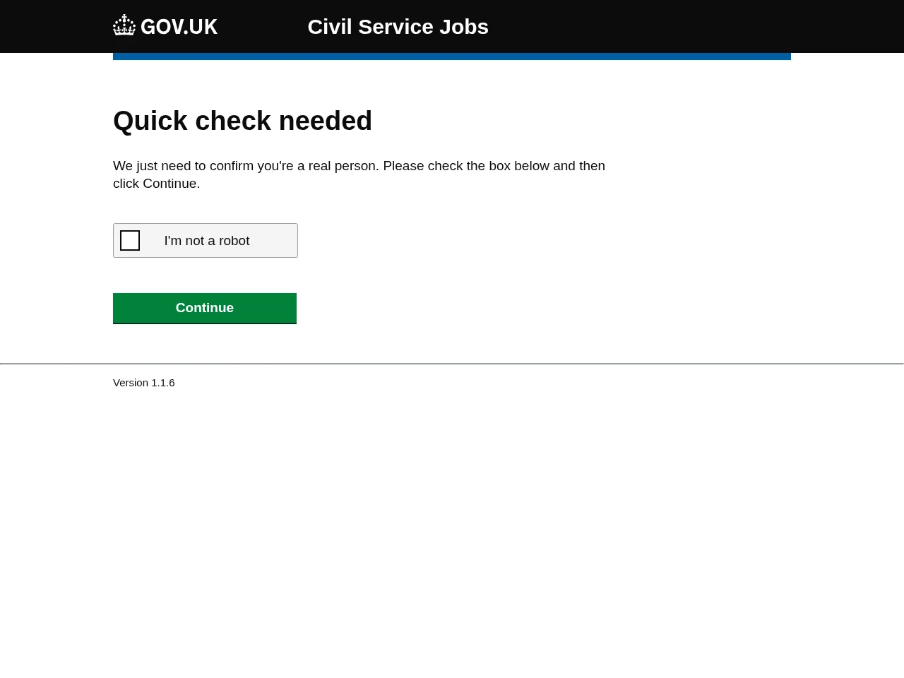Civil Service Jobs job board platform screenshot showing job search interface
