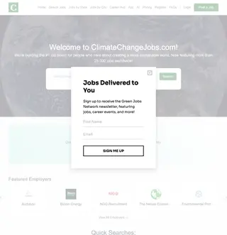 Climate Change Jobs platform preview