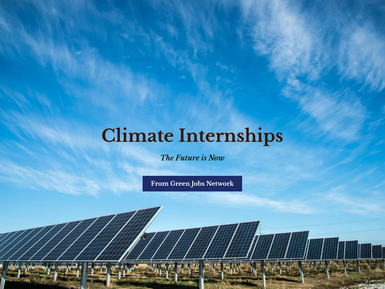 Climate Internships job board platform screenshot showing job search interface