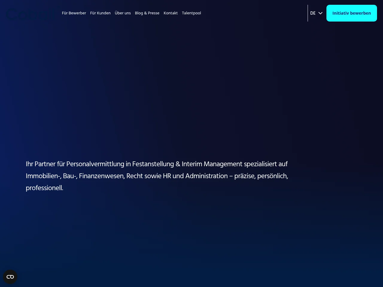 Cobalt Recruitment DE website screenshot