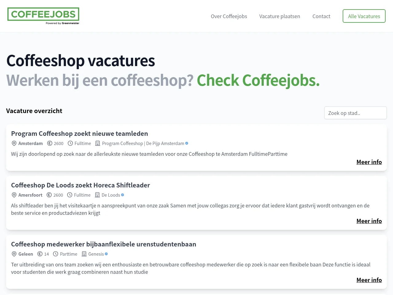 Coffeejobs screenshot Coffeejobs job board platform screenshot showing job search interface