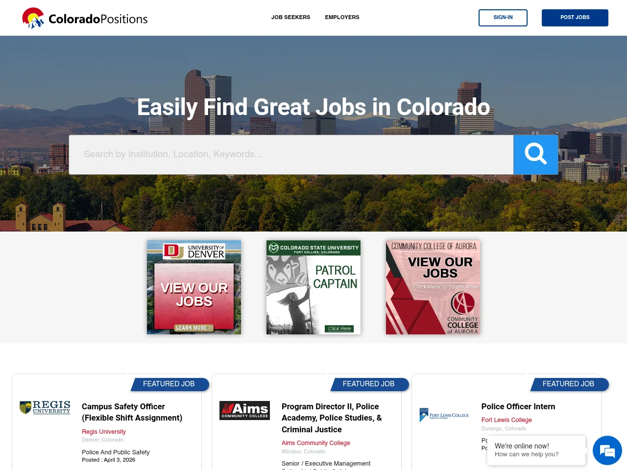 ColoradoPositions.com screenshot ColoradoPositions.com website screenshot
