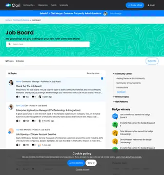 Clari Community Job Board screenshot preview