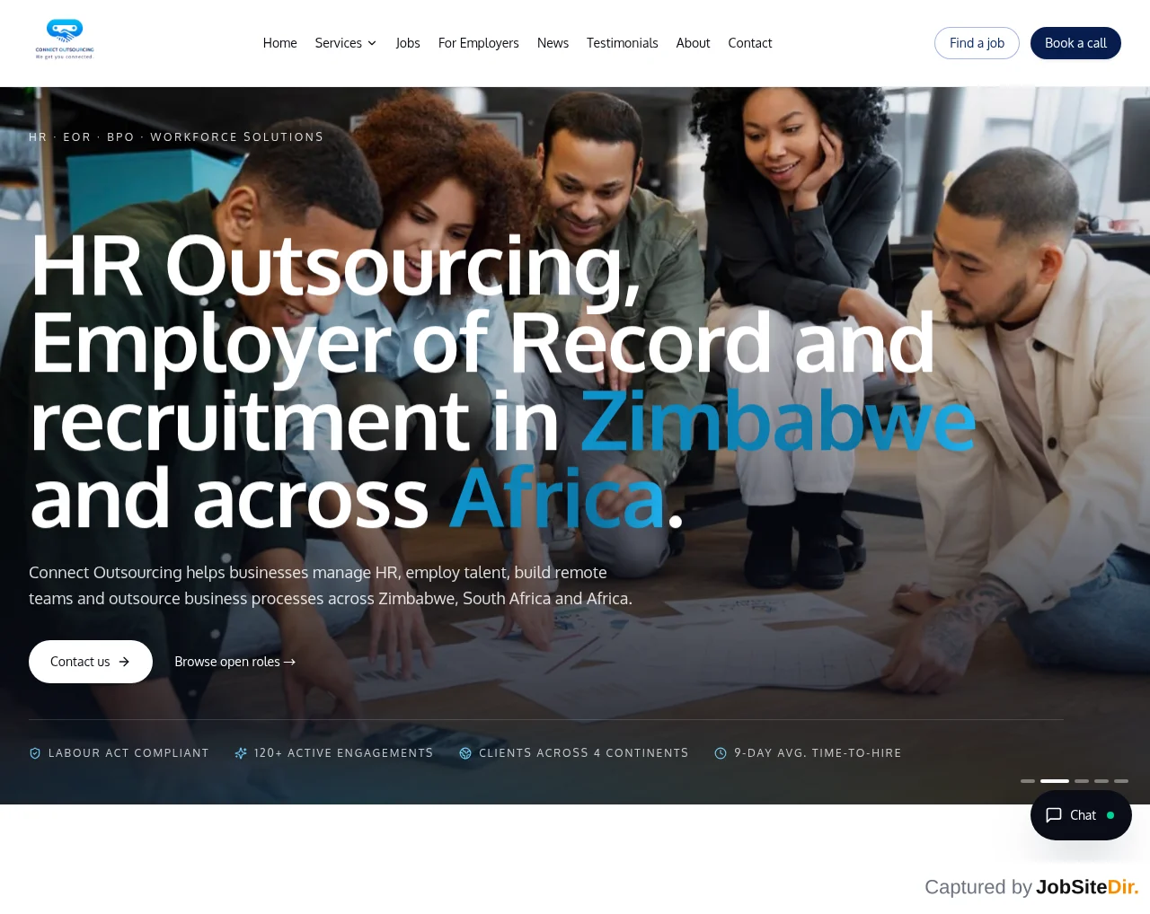 Connect Outsourcing website screenshot