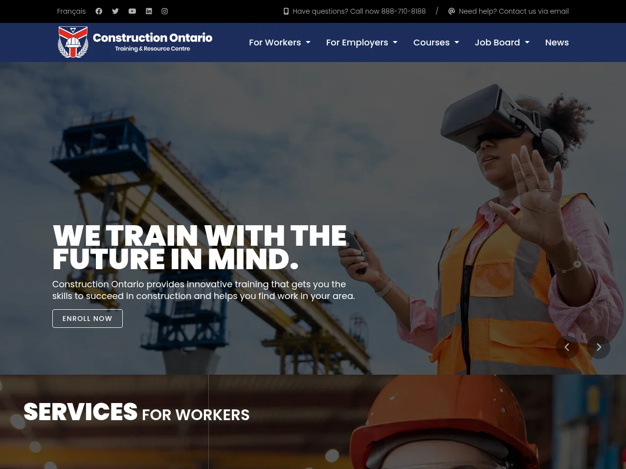 Construction Ontario screenshot Construction Ontario job board platform screenshot showing job search interface