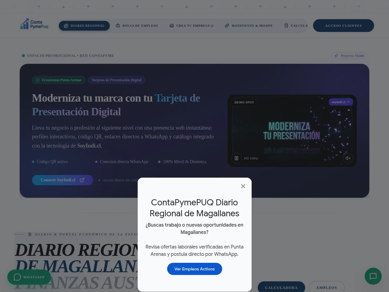 ContaEmpleos Magallanes website screenshot