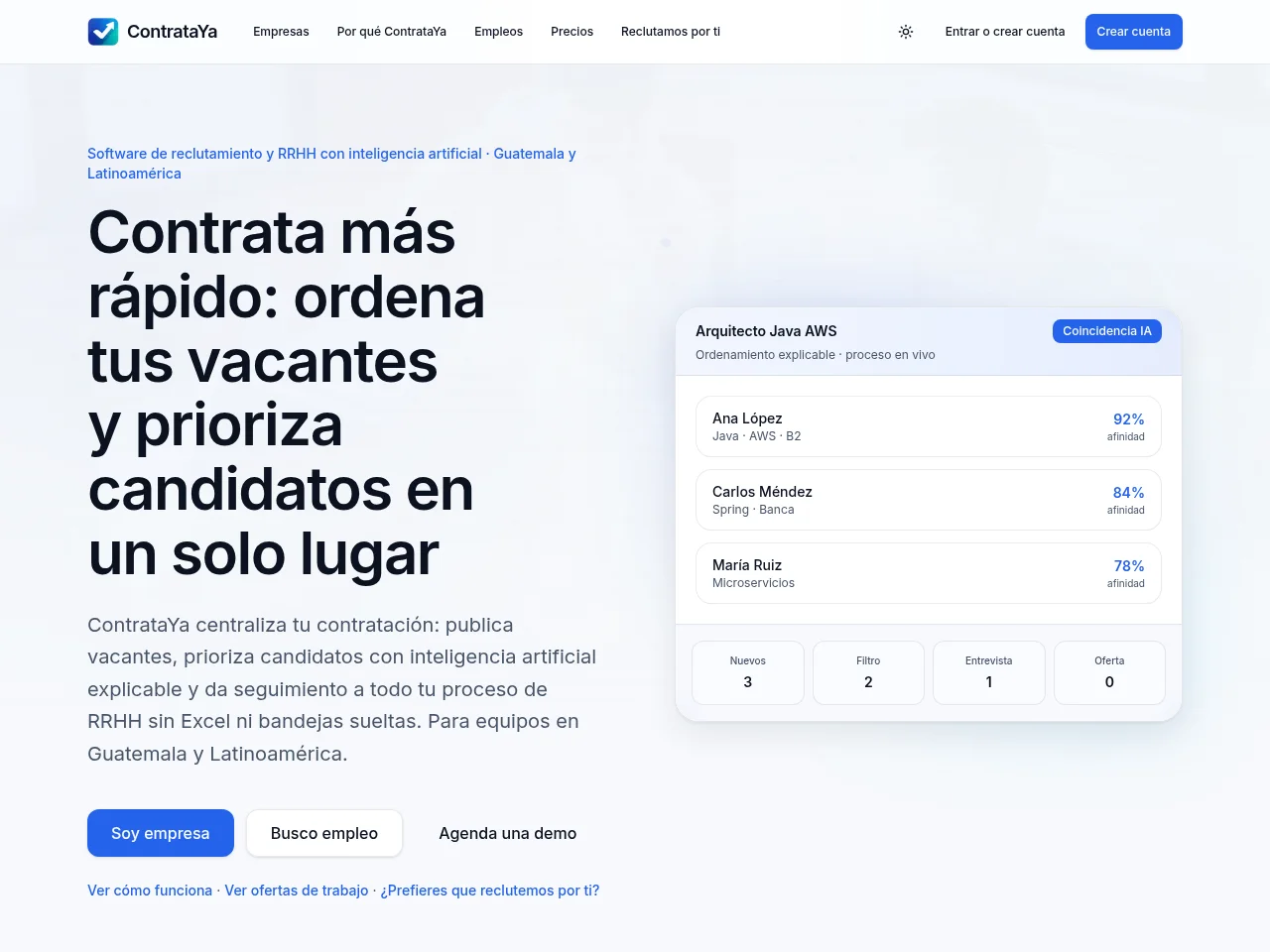 ContrataYa screenshot ContrataYa job board platform screenshot showing job search interface
