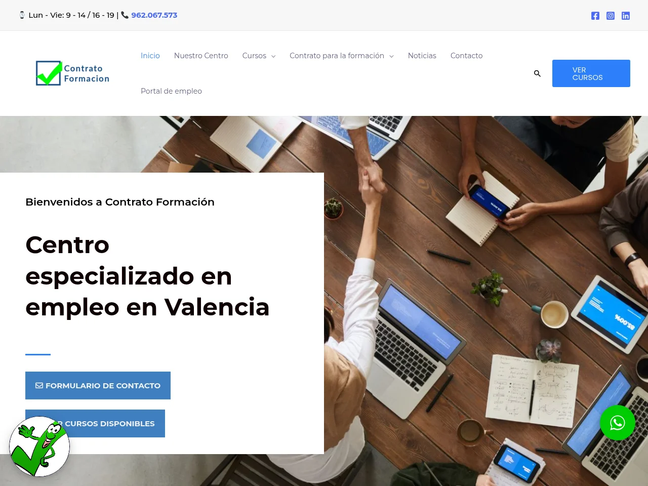 Contrato Formación website screenshot