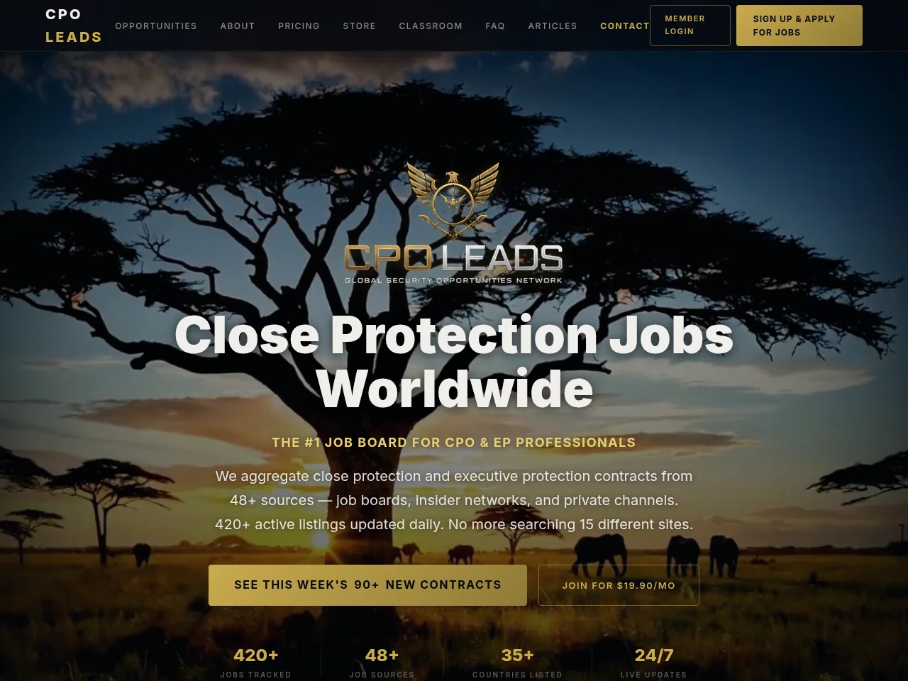 CPO Leads screenshot CPO Leads job board platform screenshot showing job search interface