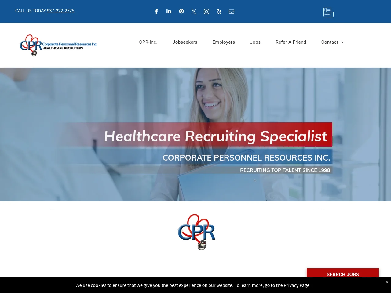 CPR-Inc. Healthcare Recruiting Specialists screenshot CPR-Inc. Healthcare Recruiting Specialists job board platform screenshot showing job search interface