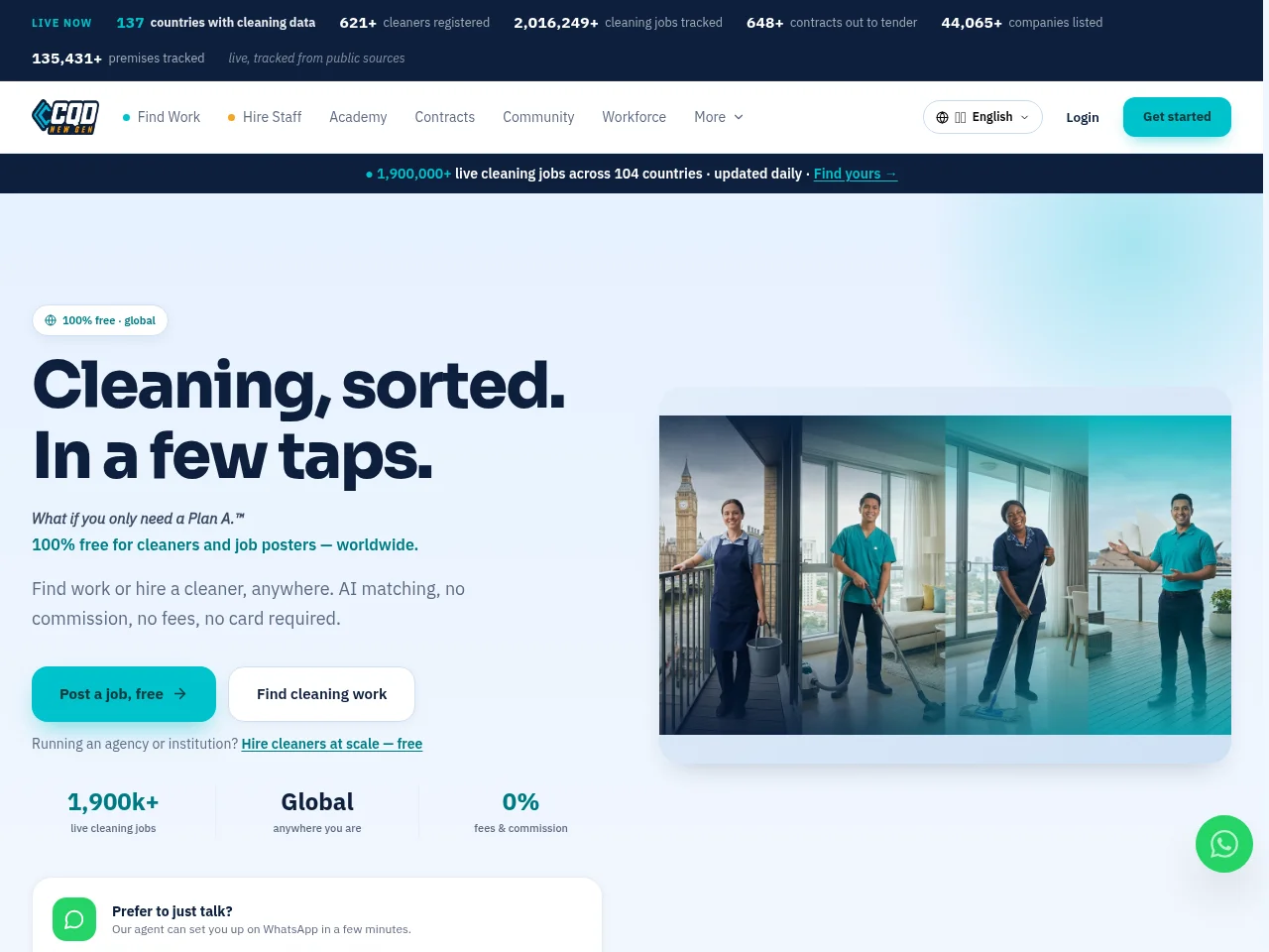 CQD New Gen job board platform screenshot showing job search interface