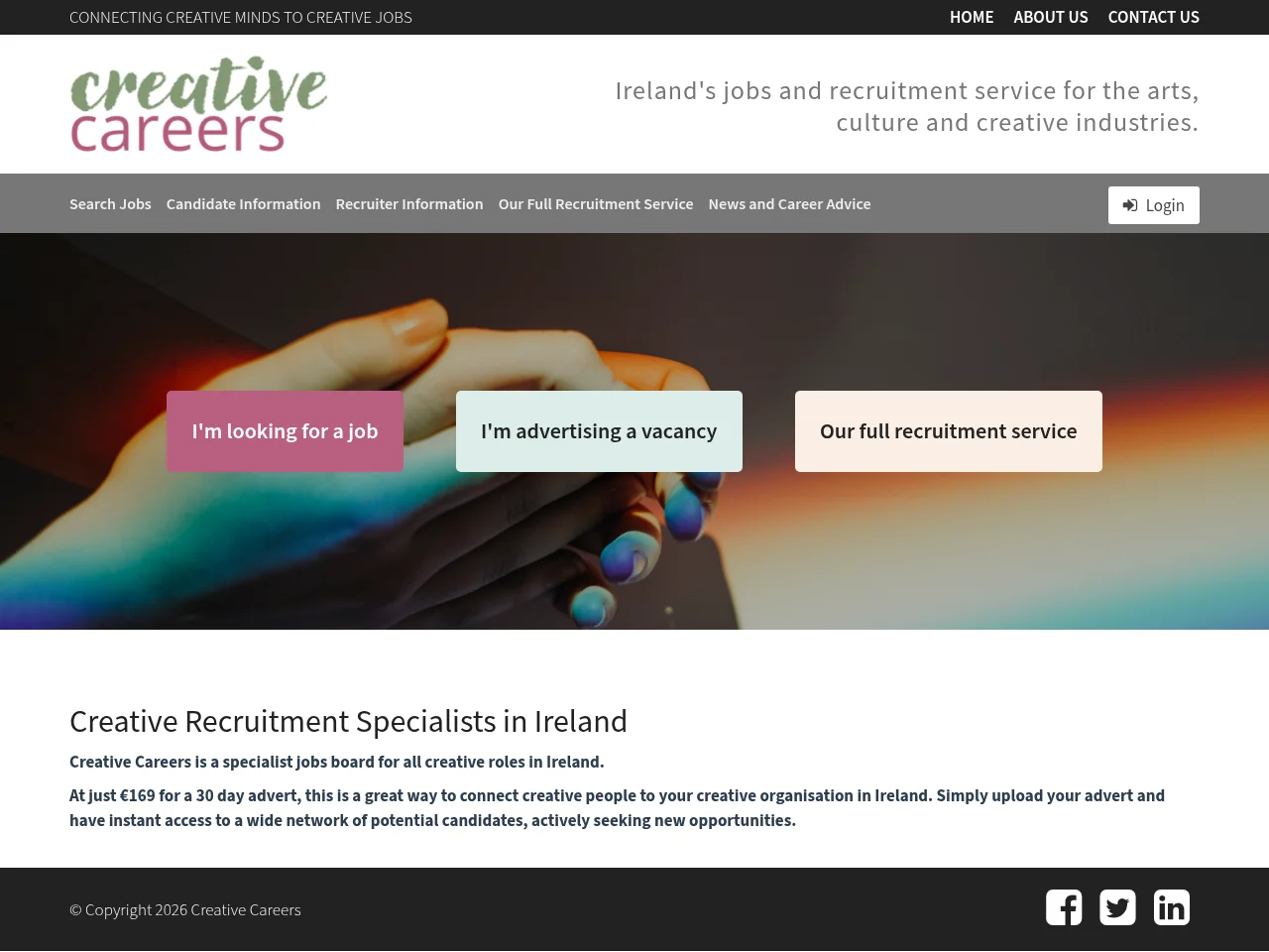 Creative Careers screenshot Creative Careers website screenshot