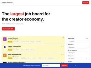 CreatorJobBoard platform preview