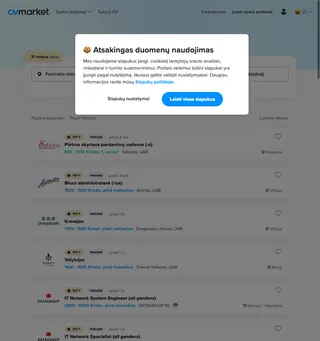 CVMarket.lt platform preview