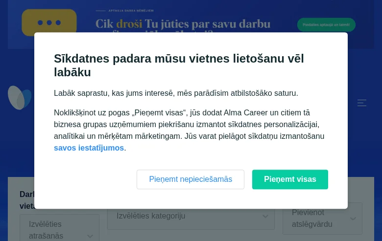 CV-Online screenshot CV-Online job board platform screenshot showing job search interface