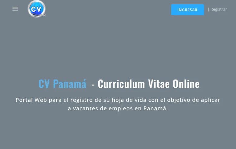 CV Panamá job board platform screenshot showing job search interface