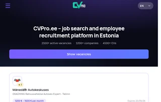 CVPro.ee screenshot preview CVPro.ee screenshot preview