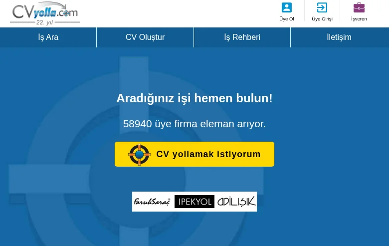 CVyolla.com job board platform screenshot showing job search interface