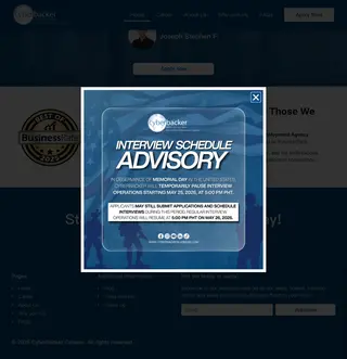 Cyberbacker Careers platform preview