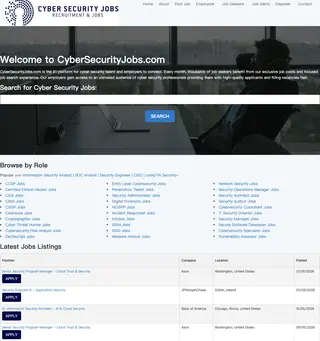 CyberSecurityJobs.com platform preview