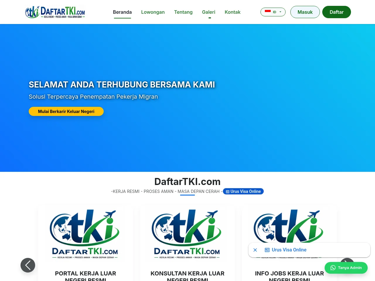 DaftarTKI.com screenshot DaftarTKI.com website screenshot