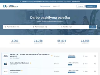 Darboskelbimas.lt platform preview