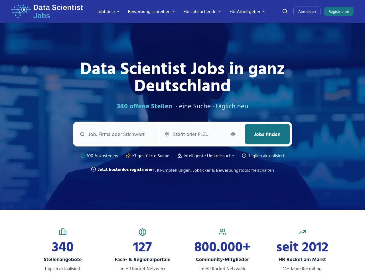 Data-Scientist-Jobs.com screenshot Data-Scientist-Jobs.com job board platform screenshot showing job search interface