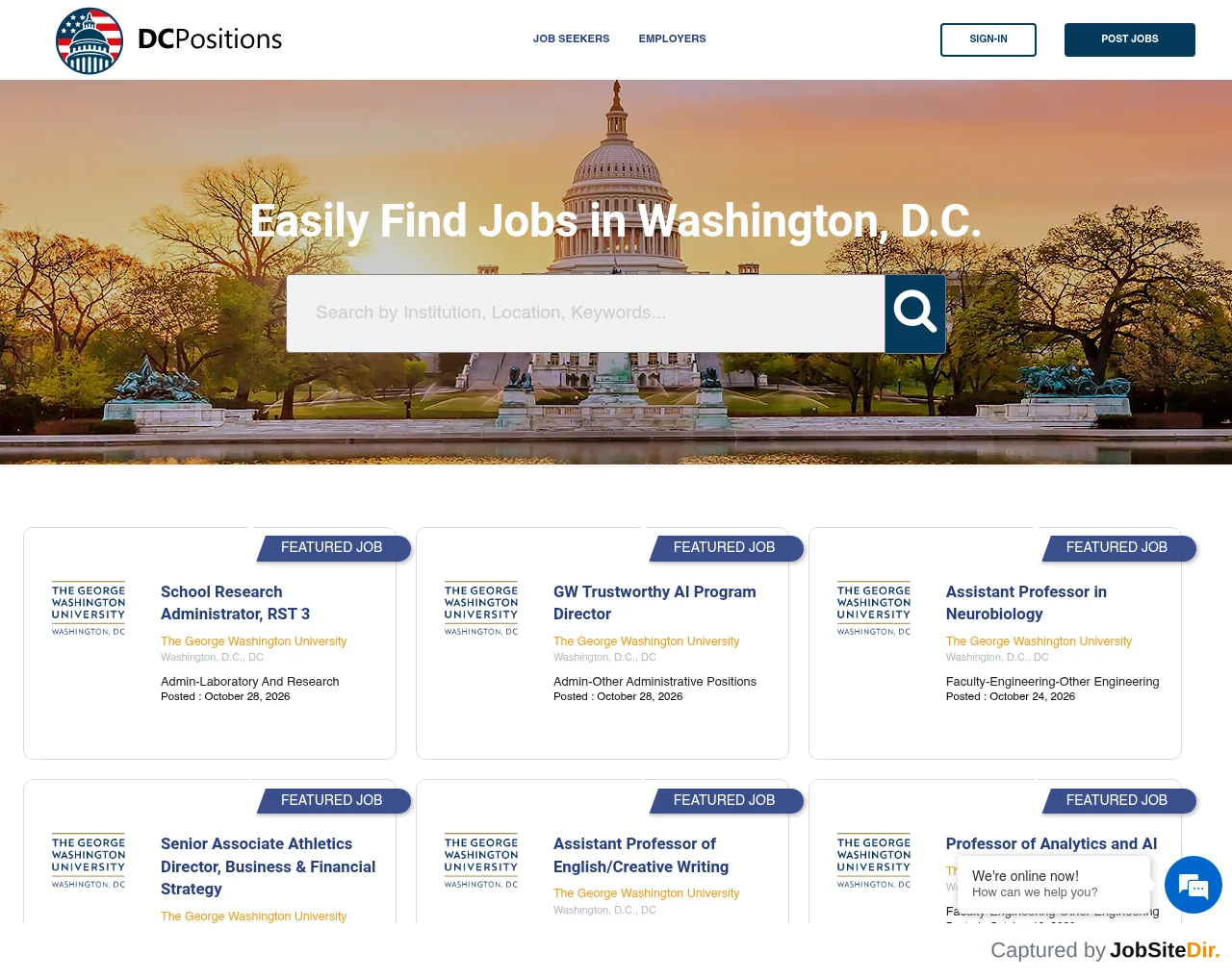 DC Positions website screenshot