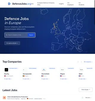 DefenceJobs.org platform preview