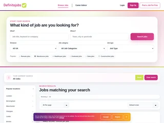 DefiniteJobs platform preview DefiniteJobs platform preview