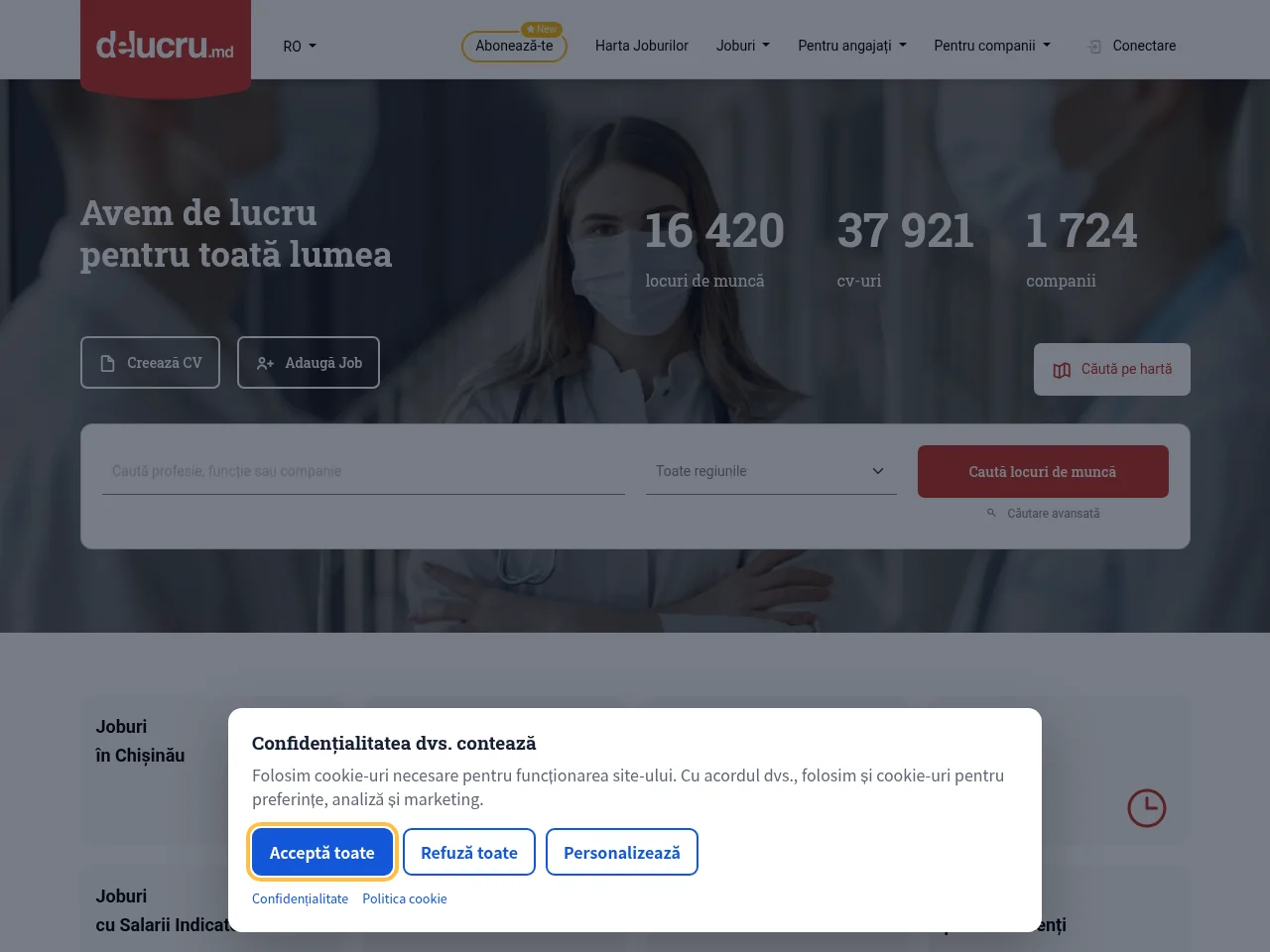 delucru.md screenshot delucru.md job board platform screenshot showing job search interface