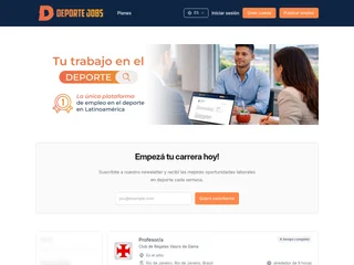 Deporte Jobs platform preview