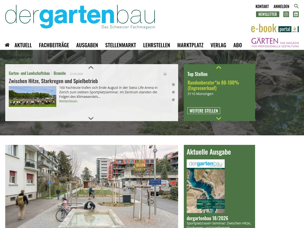 dergartenbau screenshot dergartenbau job board platform screenshot showing job search interface