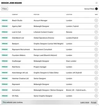 Design Jobs Board platform preview