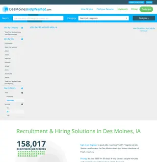 DesMoinesHelpWanted.com platform preview