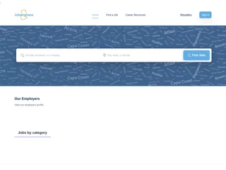 JobsInGhana platform preview JobsInGhana platform preview