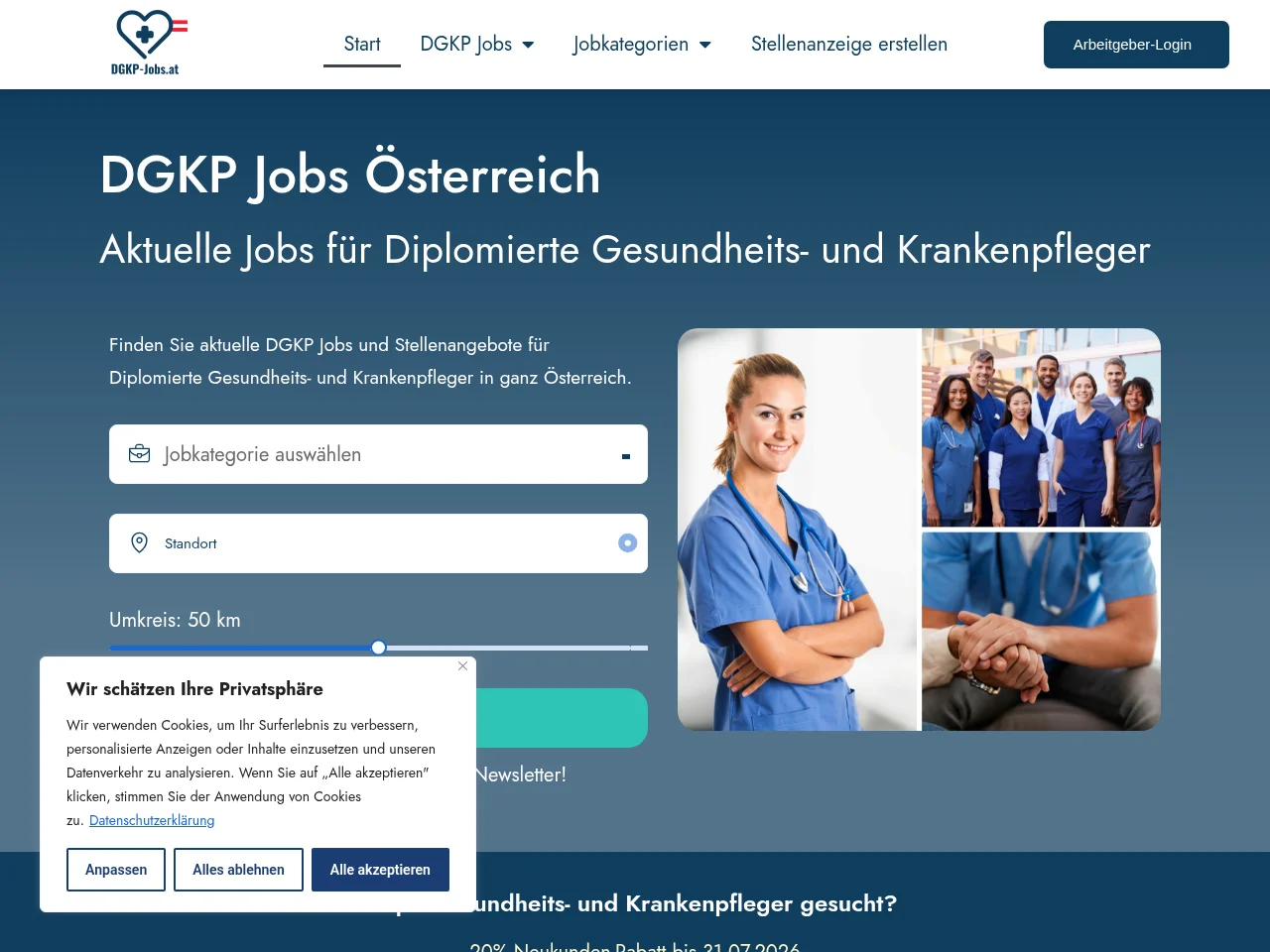 DGKP Jobs Österreich screenshot DGKP Jobs Österreich job board platform screenshot showing job search interface