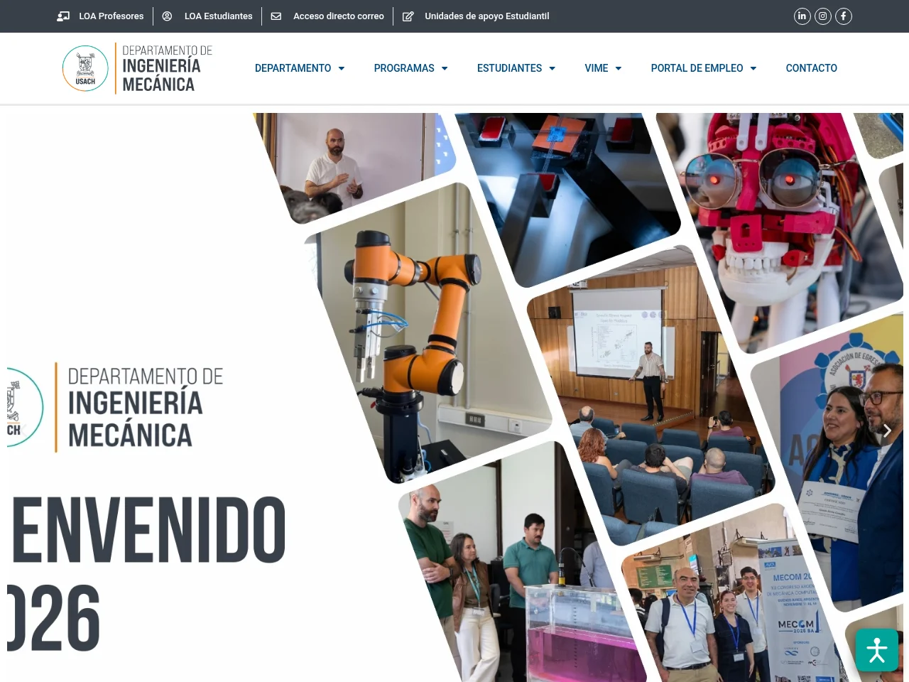 Portal de Empleo DIMEC USACH website screenshot