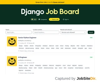 Django Job Board platform preview
