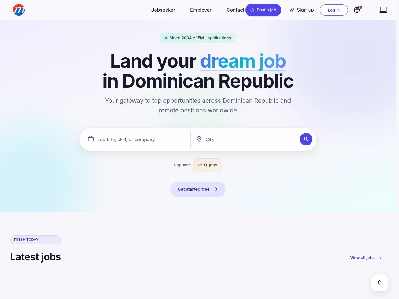 Mustakbil.com job board platform screenshot showing job search interface