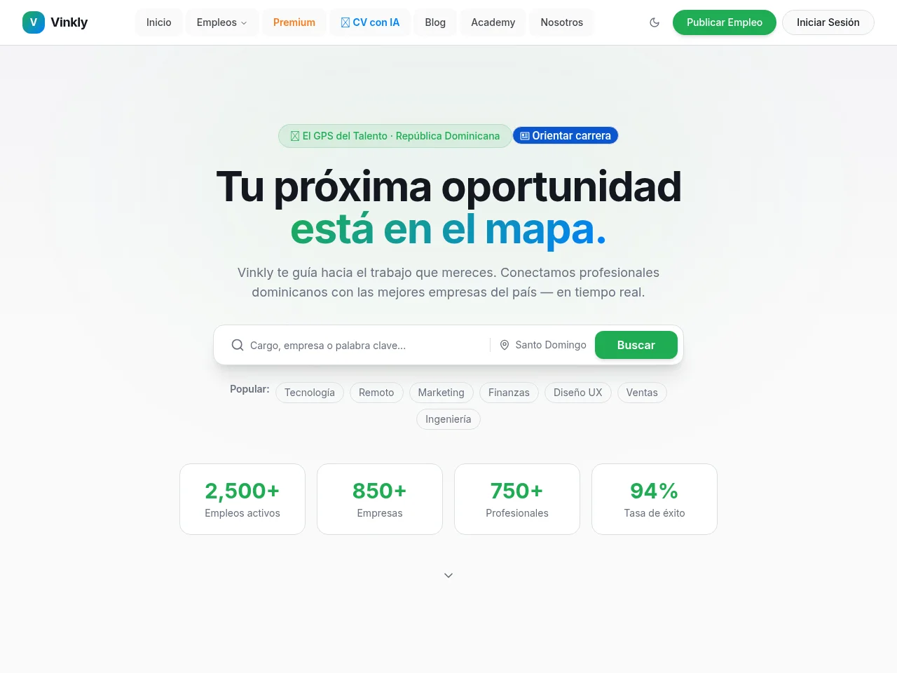 Vinkly website screenshot