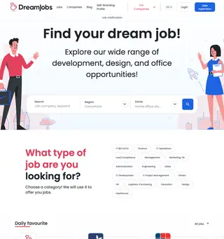 DreamJobs platform preview
