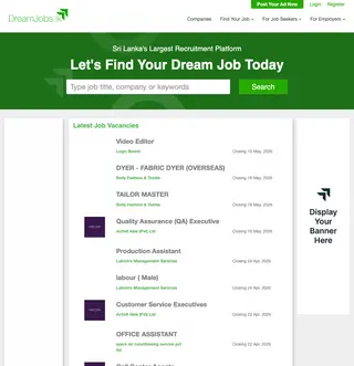 DreamJobs.lk platform preview
