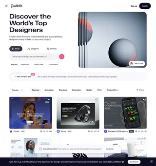 Dribbble platform preview