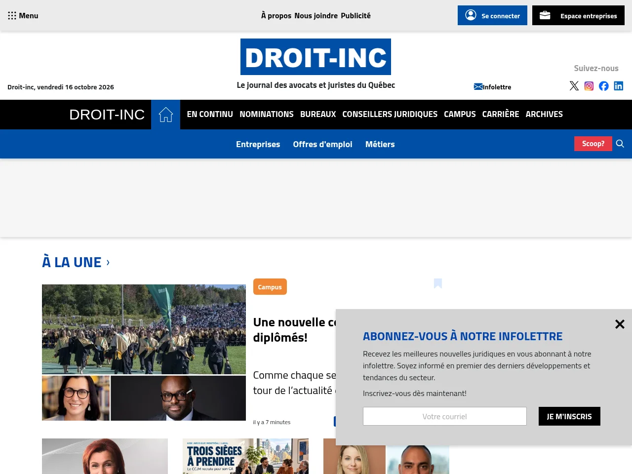 Droit-inc screenshot Droit-inc website screenshot