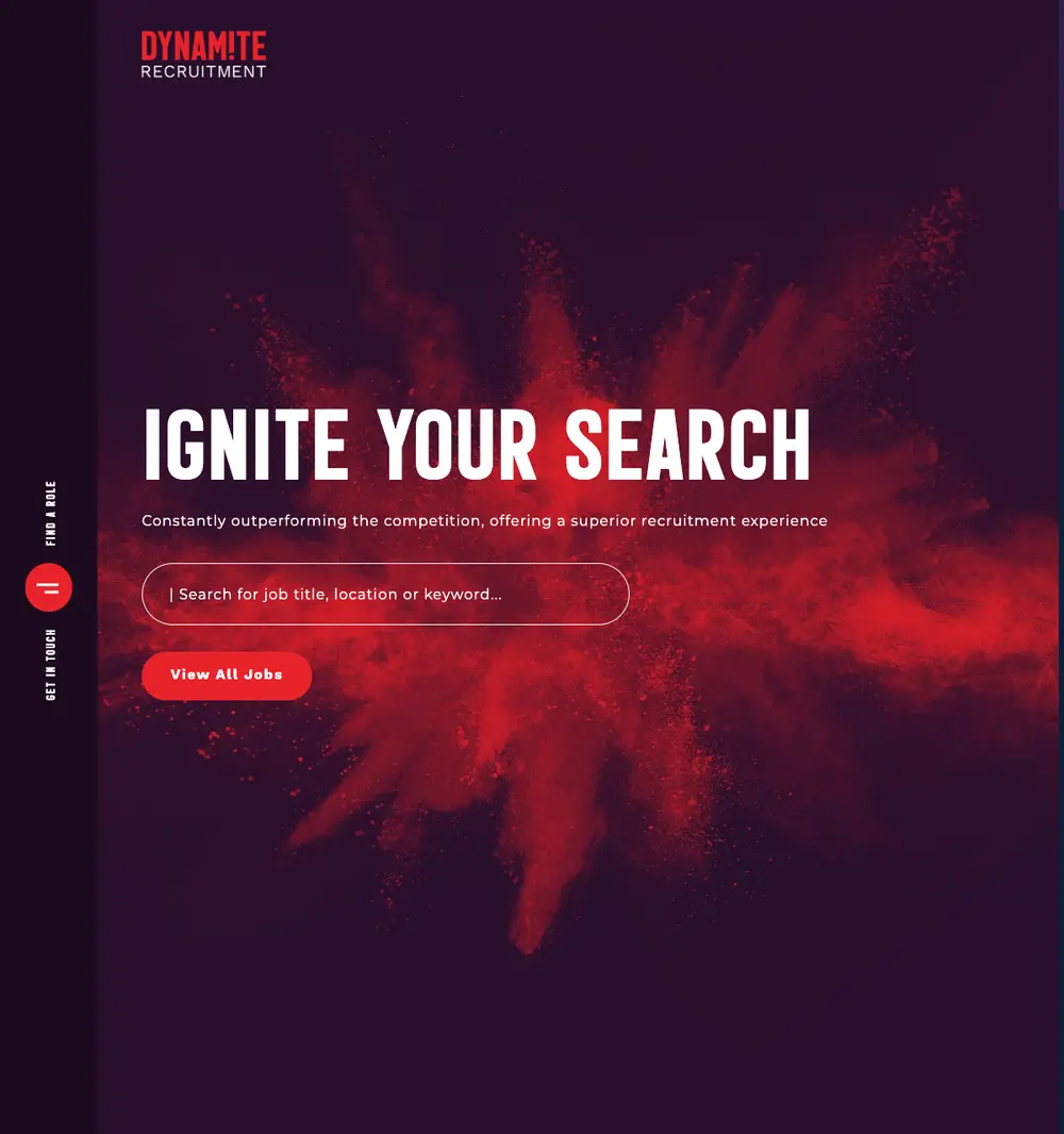 Dynamite Recruitment job board platform screenshot showing job search interface